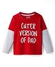 Babyhug 100% Cotton Knit Full Sleeves T-Shirt with Text Graphic - Red