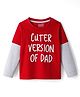 Babyhug 100% Cotton Knit Full Sleeves T-Shirt with Text Graphic - Red