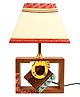 AAKRITI ART CREATIONS Table Lamp Handcrafted Wooden Tribal Art Bird SQ White 10