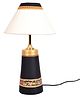 AAKRITI ART CREATIONS Table Lamp Black Earthen Handcrafted with White Shade
