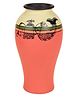 AAKRITI ART CREATIONS Carrot Red Earthen Vase with Madhubani Tattoo Art