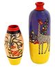 AAKRITI ART CREATIONS Deer Giraffe Terracotta Vase Set of 2