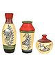 AAKRITI ART CREATIONS Handpainted Earthen Vases with Madhubani Art