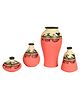 AAKRITI ART CREATIONS Handpainted Earthen Vases with Madhubani Tattoo Art