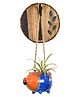 AAKRITI ART CREATIONS Blue Pig Earthen Planter on a Round Wall Hook