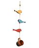 AAKRITI ART CREATIONS Blue Cup Hanging Bird Feeder with Bird Motifs