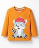 Babyhug 100% Cotton Knit Full Sleeves T-Shirt with Squirrel Graphic - Orange