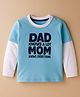 Babyhug 100% Cotton Knit Full Sleeves T-Shirt with Text Graphic - Light Blue