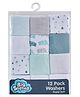 Big Softies Baby Terry Washers|Baby Napkins|Towelling|Cotton Blend|Super Absorbent & Soft|Baby's Hygiene|Soft Pastel Colours & Prints for Boys|Pack of 12