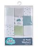 Big Softies Baby Terry Washers|Baby Napkins|Towelling|Cotton Blend|Super Absorbent & Soft|Baby's Hygiene|Soft Pastel Colours & Prints for Unisex|Pack of 12