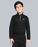 Plum Tree 100% Cotton Knit Full Sleeves Deer Printed Light Winter Sweatshirt - Jet Black