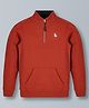 Plum Tree 100% Cotton Knit Full Sleeves Deer Printed  Light Winter Sweatshirt - Burnt Orange
