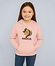 Plum Tree 100% Cotton Knit Full Sleeves Unicorn Reversible Sequin Embellished  Light Winter Hooded Sweatshirt - Light Pink