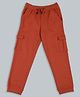 Plum Tree Cotton Knit Cargo Pocket Solid Jogger Pants - Burnt Orange