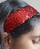 Pretty Ponytails Sequin Embellished Headband - Red
