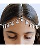 Pretty Ponytails Wedding Theme Silver Plated Bohemian Medallion Detailed Maang Teeka - Silver