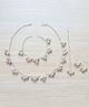 Pretty Ponytails Navratri Theme  Silver Plated Ghungroo Detailed Jewellery Combo Set - Silver