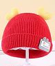 Babymoon Cotton Heart Embellished Stretchable Cap - Red - Circumference - 17 Cm