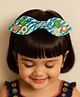 CHOKO Navratri Theme Bow Applique Detailed Mirror Work & Beads Embellished Headband - Blue Orange & Green