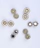 CHOKO Navratri Theme Set Of 3 Pearls & Stones Embellished Alligator Clips - Golden & Black