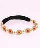 CHOKO Pearls Embellished Headband - Red Golden & White