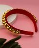 CHOKO Beads Embellished Hair Band - Red & Golden