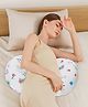 Bembika Pregnancy Pillow Adjustable Pregnancy Pillow with Memory Foam - Printed White