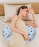 Bembika Pregnancy Pillow Adjustable Pregnancy Pillow with Memory Foam - Printed Blue
