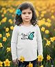 Fort Divine Cotton Knit Full Sleeves Butterfly Printed Tee - White