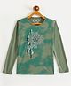 Fort Divine Cotton Knit Full Sleeves Floral Printed Tee - Green