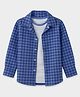 Mi Arcus Cotton Knit Full Sleeves Gingham Checked Shirt With Striped Tee Set - Blue & White