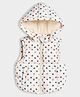 Mi Arcus Sleeveless Star Printed Light Winter Hooded Puffer Jacket - Cream