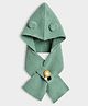 Mi Arcus Ear Applique Detailed Winter Cap With Attached Muffler - Green