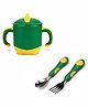 ONE AND ONLY Green Dino Sippy Cup with Spoon & Fork Set