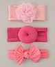 Babyhug  Headbands With Bow Applique Pack of 3 - Multicolor