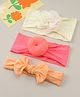 Babyhug Headband with Bow & Floral Applique Pack of 3 - Multicolor