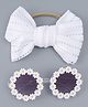 Babyhug Headband & Sunglasses With Bow & Floral Applique Combo Set- White