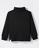 Ollypop Interlock Knit Full Sleeves Solid Color Turtle Neck T-Shirt - Black