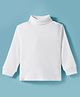 Ollypop Interlock Knit Full Sleeves Solid Color Turtle Neck T-Shirt - White