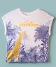 KOOKIE KIDS GIRLS MULTICOLOR DROP SHOULDER T-SHIRT WITH PLACEMENT PRINT & FOIL GIRAFFE PRINT  White