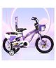 Vesco Cycles Super Girl 16T Cycle for Kids Girls with Balance Wheel & Back Carrier - Purple
