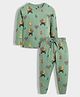 Orange Sugar Cotton Knit Full Sleeves Wild Animals & Safari Theme Printed Coordinating Night Suit Set - Green