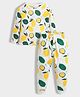 Orange Sugar Cotton Knit Full Sleeves Lemons Printed Coordinating Night Suit Set - White