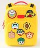 Kids Silicone Backpack with Cute Cartoon Badges 7L - Yellow| Water Proof| Adjustable Shoulder Strap| Lightweight| Easy to Clean| School Bag for Boys & Girls -  Height 13 Inches