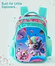 Babyhug 16 Inches Unicorn Kids School Backpack 21L - Blue| Lightweight Polyester-Nylon | 3 Compartments & 2 Bottle Pouches| Water Resistant| Adjustable & Padded Shoulder Strap