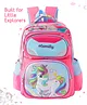 Babyhug Unicorn Kids School Backpack 22L - Pink| Lightweight Polyester-Nylon Bag for Boys & Girls| 3 Compartments, 1 Pouch & 2 Bottle Pouches| Water Resistant| Adjustable & Padded Shoulder Strap