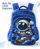 Astronaut Kids School Backpack 21L - Blue| Lightweight Polyester-Nylon Cartoon Bag for Boys & Girls| 3 Compartments & 2 Bottle Pouches| Water Resistant| Adjustable Padded Shoulder Strap