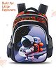 Astronaut 16 Inches Kids School Backpack 21L - Black| Lightweight Polyester-Nylon Cartoon Bag | 3 Compartments & 2 Bottle Pouches| Water Resistant| Adjustable Padded Shoulder Strap
