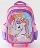 Kids Unicorn School Backpack with Trolley 18L - Pink| Lightweight School Bag for Girls & Boys| Adjustable Handle & Spacious Compartments| 3 Compartments & 2 Bottle Pouches