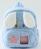 Babyhug Animal Face Plush School Backpack 8L - Blue| 1 Compartment,1 Pocket| Padded Shoulder Strap| 11 Inches| Bottle Pouch| School Bag for Kinder Garden Boys & Girls